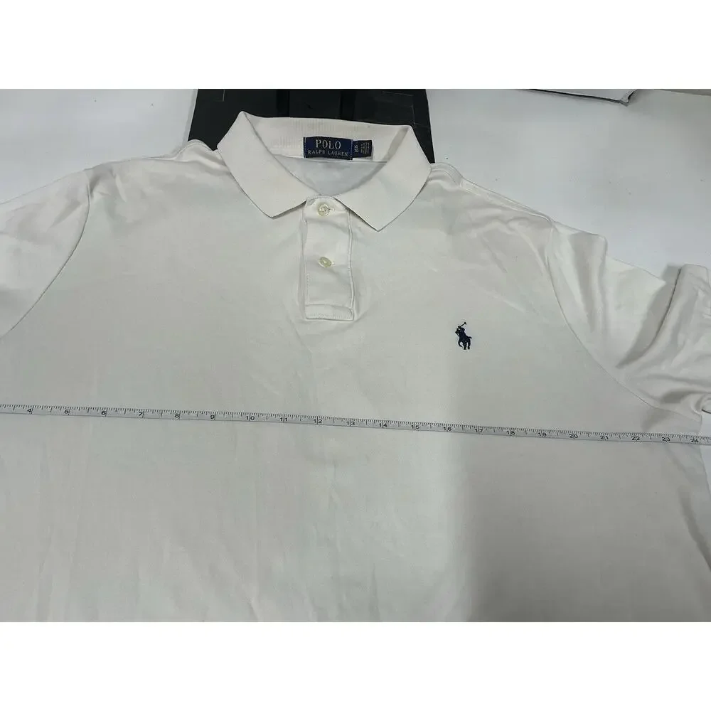 Ralph Lauren Mens Classic Short Sleeve Polo Shirt White‎ XL Embroidered Soft
